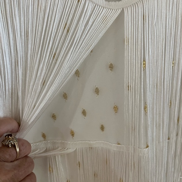 Spirit Silver Fringe V-Neck Mini Dress - Picture 4 of 10